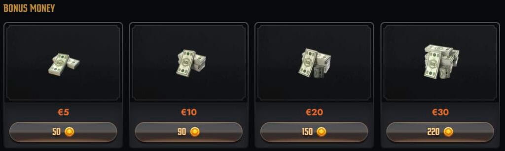 bonus money gransino casino